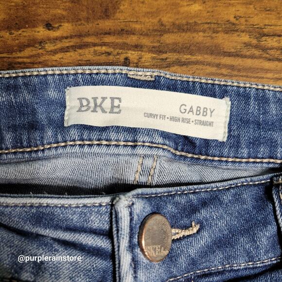 BKE Jeans Size 32 Gabby Curvy Fit Straight High Rise Tummy Control Raw Hem - Picture 5 of 12